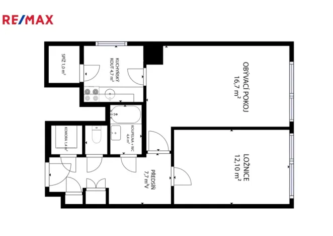 Prodej bytu 2+kk, Praha - Kamýk, Smotlachova, 48 m2