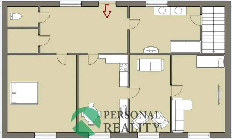 Prodej podílu 3/4 rodinného domu, Lašovice, 100 m2