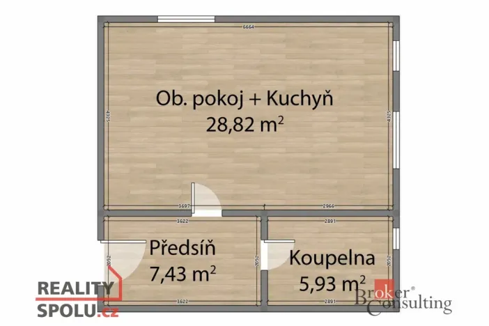 Pronájem bytu 1+kk, Břasy, 44 m2