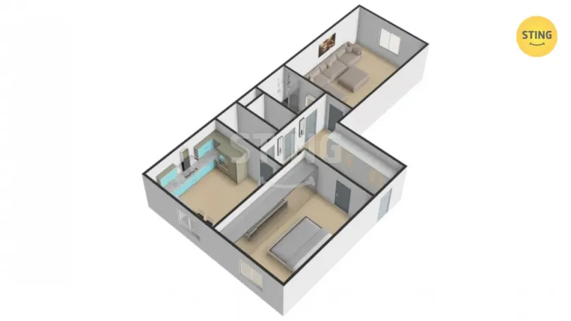 Pronájem bytu 2+1, Přerov, Purkyňova, 58 m2