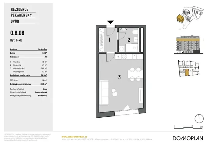 Prodej bytu 1+kk, Brno, Bratislavská, 35 m2