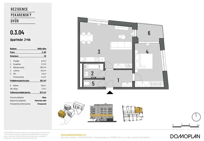 Prodej bytu 2+kk, Brno, Bratislavská, 60 m2