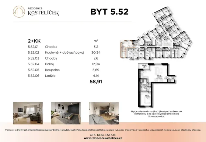 Prodej bytu 2+kk, Pardubice, Štrossova, 58 m2
