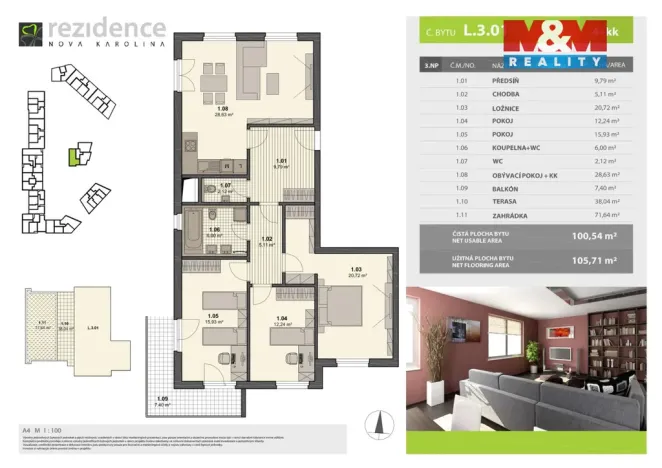 Prodej bytu 4+kk, Ostrava, Na Prádle, 105 m2