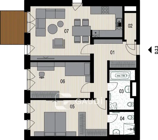 Prodej bytu 3+kk, Praha - Hrdlořezy, Mezitraťová, 94 m2