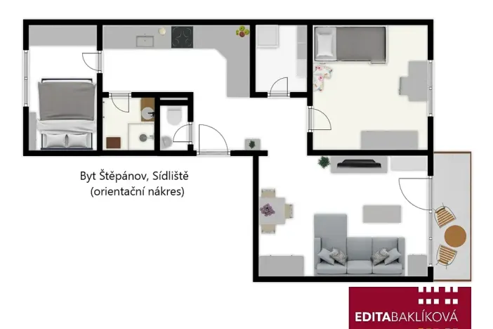 Pronájem bytu 3+kk, Štěpánov, Sídliště, 59 m2