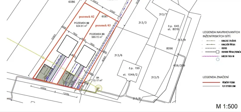Prodej pozemku pro bydlení, Březí, 625 m2