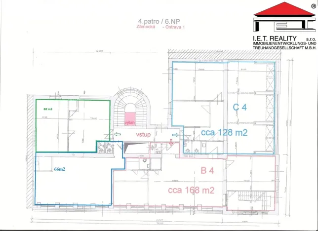 Pronájem kanceláře, Ostrava, Zámecká, 66 m2