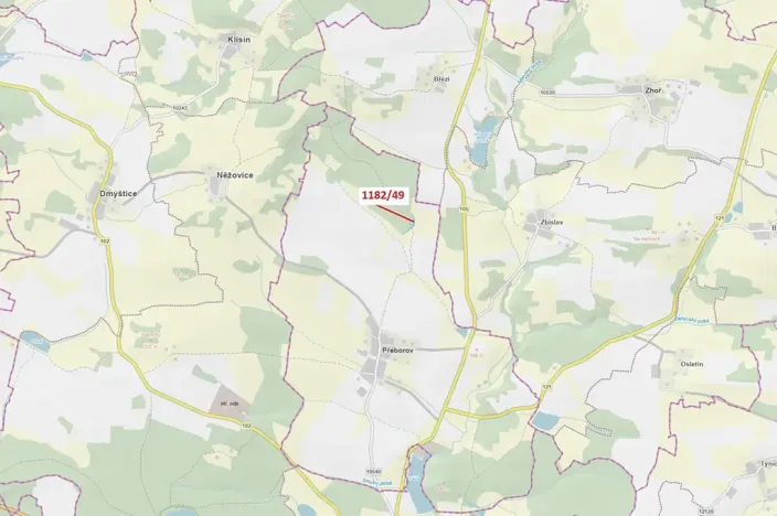 Dražba lesa, Přeborov, 1165 m2
