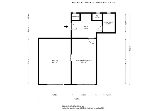Pronájem bytu 2+kk, Praha - Holešovice, Komunardů, 50 m2