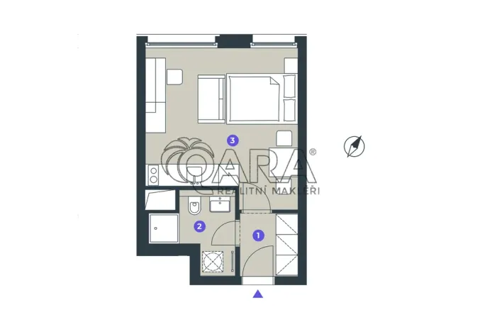 Pronájem bytu 1+kk, Praha, Litoměřická, 28 m2