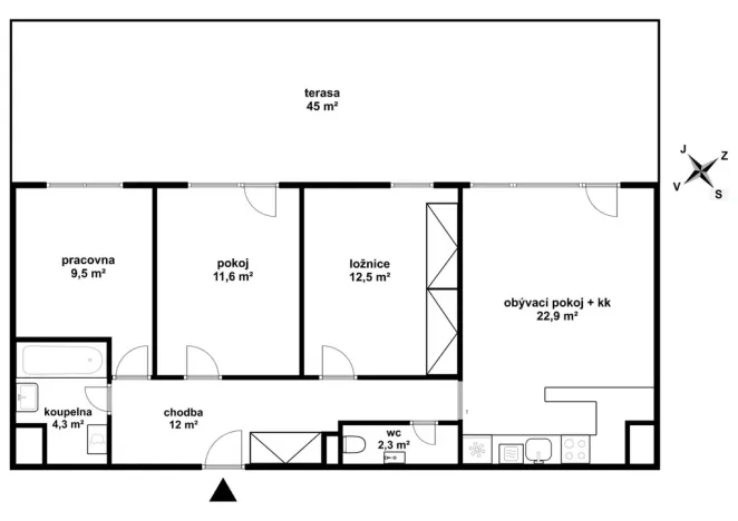 Prodej bytu 4+kk, Brno, Hvozdecká, 75 m2