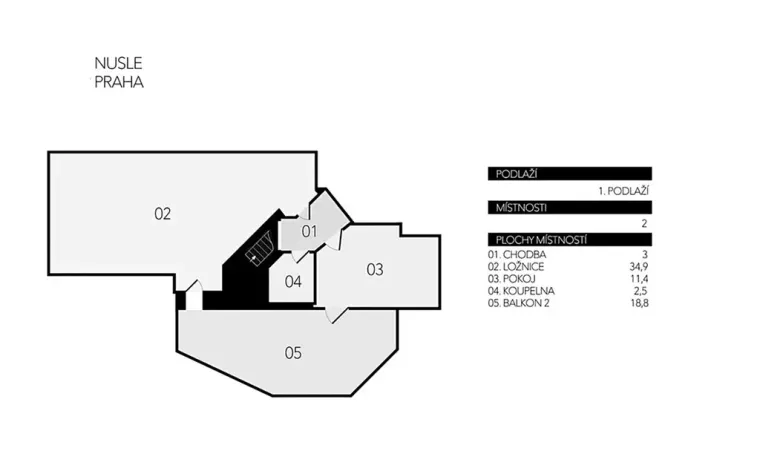 Pronájem bytu 4+kk, Praha - Nusle, Mojmírova, 205 m2