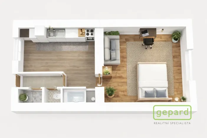 Pronájem bytu 1+1, Brno - Královo Pole, Bulharská, 40 m2