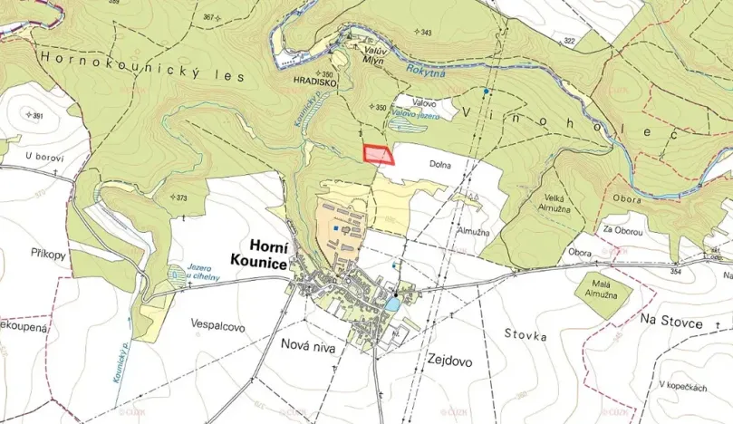 Prodej pole, Horní Kounice, 15421 m2