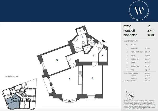 Prodej bytu 3+kk, Praha - Vršovice, Žitomírská, 94 m2