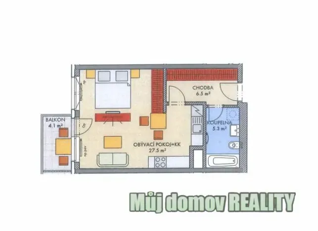 Pronájem bytu 1+kk, Praha - Dolní Měcholupy, Honzíkova, 41 m2