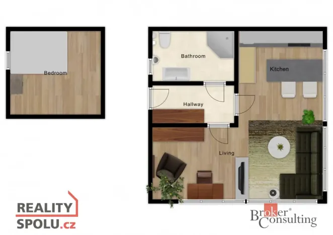 Pronájem bytu 1+kk, Světice, K Dálnici, 42 m2