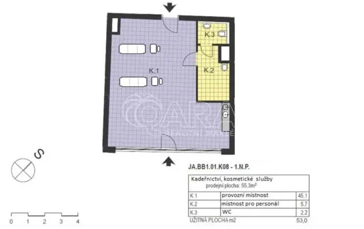 Pronájem obchodního prostoru, Praha - Hostavice, U Hostavického potoka, 53 m2
