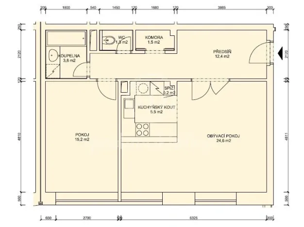 Pronájem bytu 2+kk, Brno, Leitnerova, 65 m2