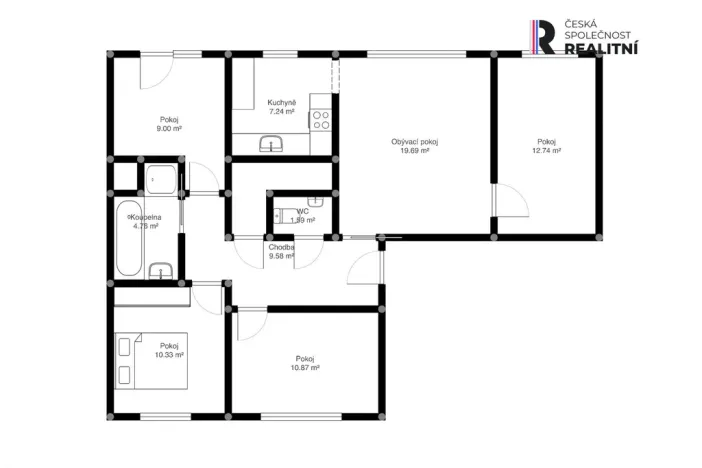 Pronájem bytu 5+1, Zlín, Křiby, 99 m2
