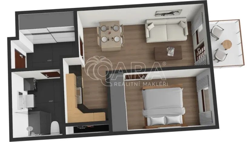 Pronájem bytu 2+kk, Kralupy nad Vltavou, Nádražní, 38 m2