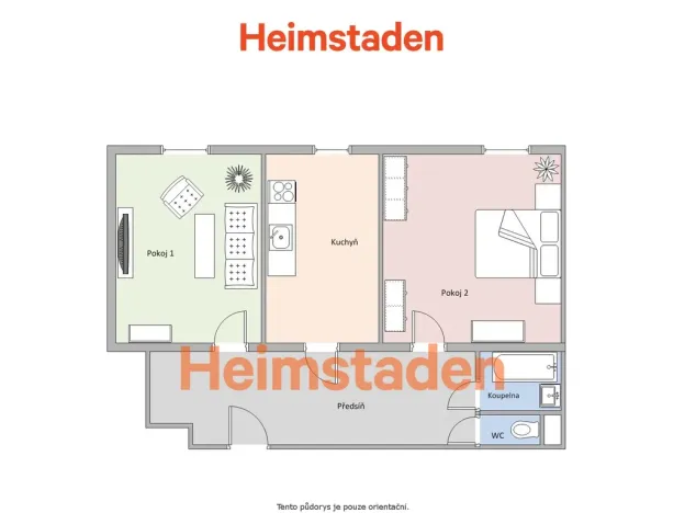 Pronájem bytu 2+1, Ostrava - Poruba, náměstí Boženy Němcové, 49 m2