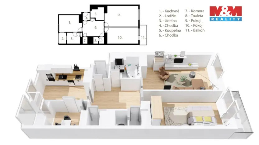 Prodej bytu 2+1, Praha - Smíchov, Moulíkova, 80 m2