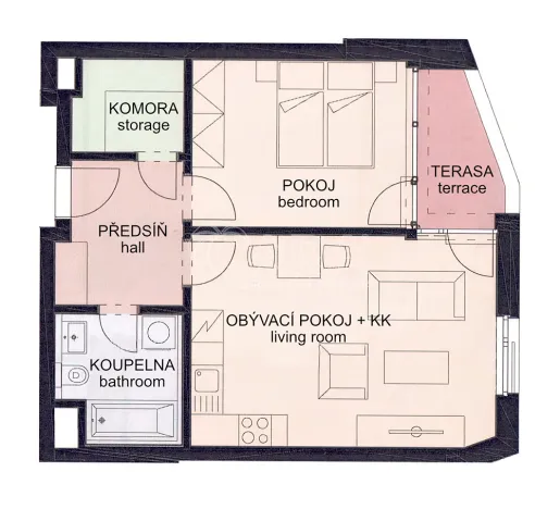 Pronájem bytu 2+kk, Praha - Žižkov, Olgy Havlové, 51 m2