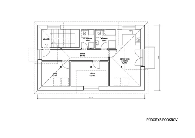 Prodej bytu 3+kk, Praha - Košíře, Nad zámečkem, 60 m2