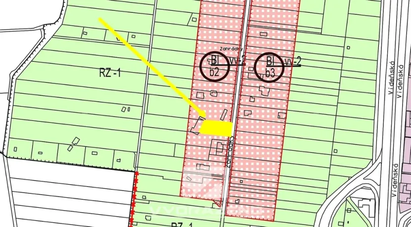Prodej zahrady, Modřice, 894 m2