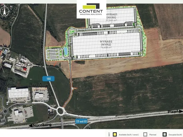 Pronájem výrobních prostor, Nýřany, Hřbitovní, 18782 m2