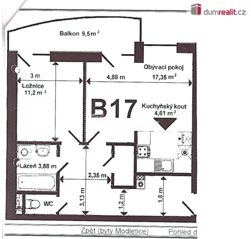 Prodej bytu 2+kk, Modletice, 53 m2