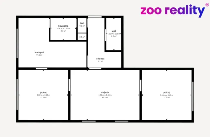 Prodej bytu 3+1, Volary, Sídl. Míru, 69 m2