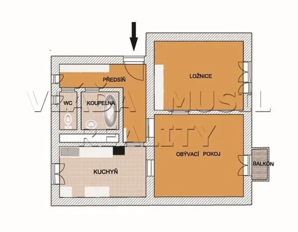 Prodej bytu 2+1, Beroun - Beroun-Město, Třída Míru, 55 m2