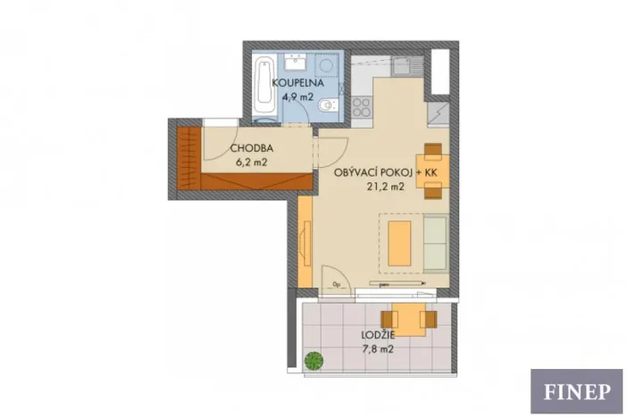 Prodej bytu 1+kk, Praha - Hlubočepy, Voskovcova, 33 m2