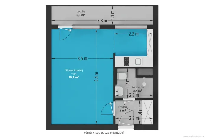 Prodej bytu 1+kk, Praha - Střížkov, Bínova, 37 m2