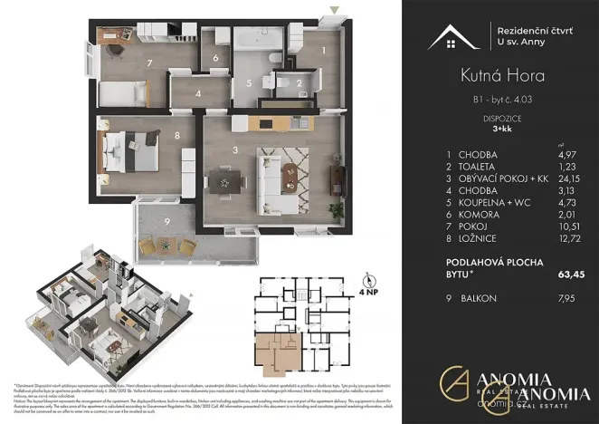 Prodej bytu 3+kk, Kutná Hora, Plk. Loudy, 70 m2