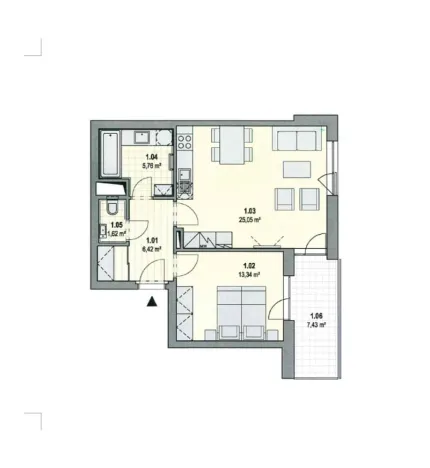 Pronájem bytu 2+kk, Ostrava - Moravská Ostrava, náměstí Biskupa Bruna, 52 m2