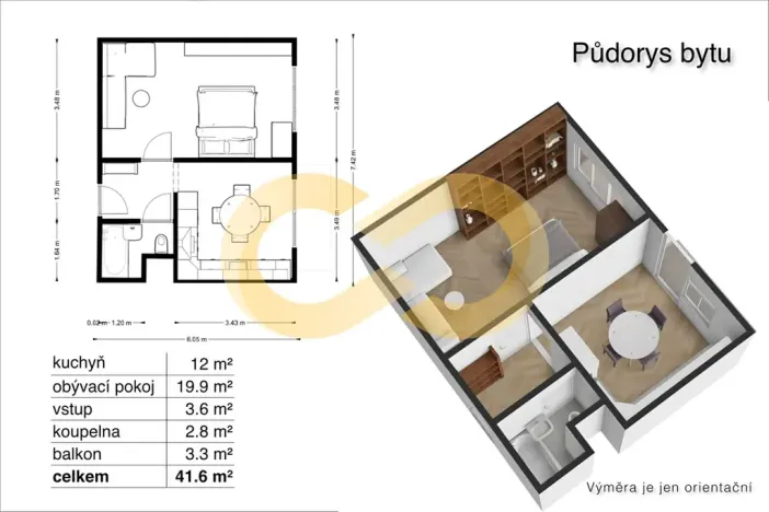 Prodej bytu 1+1, Větřní, Šumavská, 40 m2