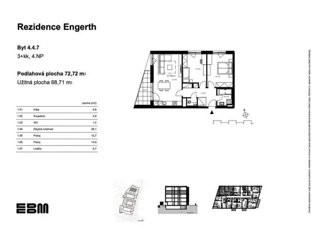 Prodej bytu 3+kk, Kladno, U Engerthu, 69 m2