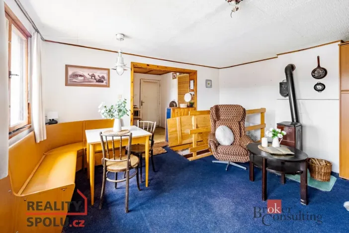 Prodej chaty, Týn nad Vltavou - Hněvkovice na levém břehu Vltavy, 80 m2