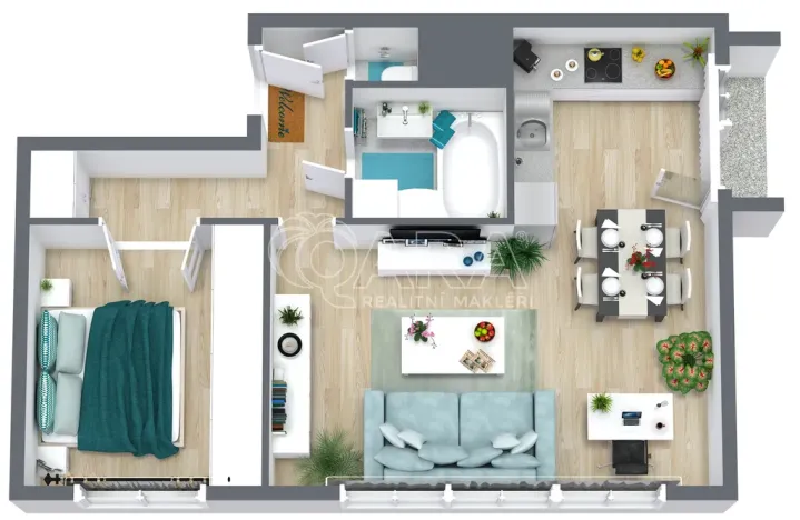 Pronájem bytu 2+kk, Ostrava - Moravská Ostrava, Petra Křičky, 56 m2