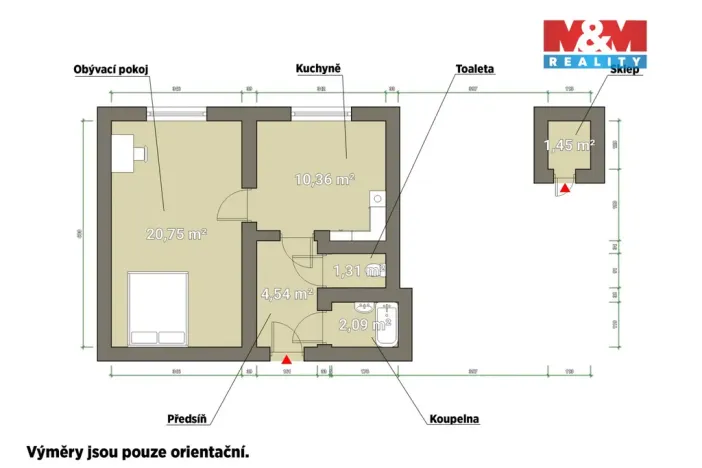 Pronájem bytu 1+1, Plzeň, Manětínská, 39 m2