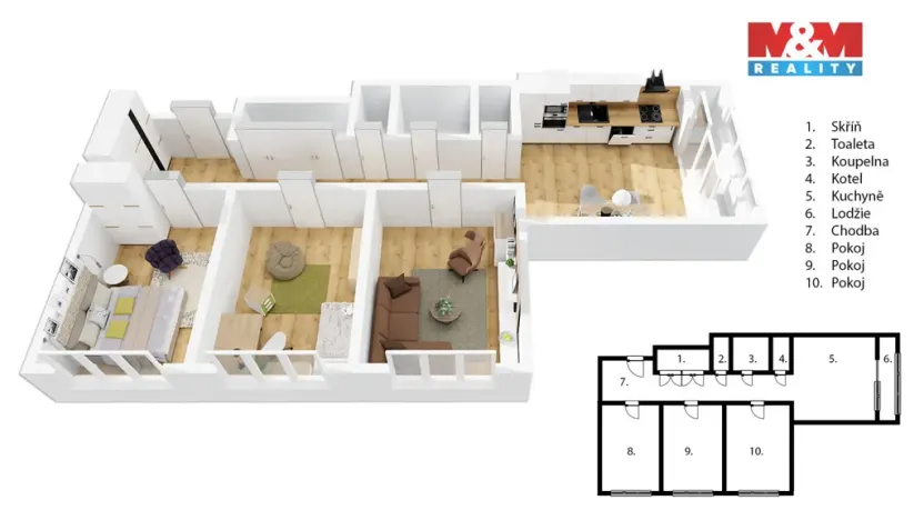 Prodej bytu 3+1, Praha - Smíchov, Na Václavce, 86 m2