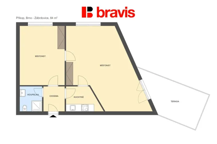 Pronájem kanceláře, Brno - Zábrdovice, Příkop, 84 m2