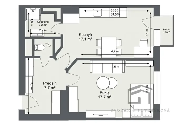 Prodej bytu 2+kk, Praha - Libeň, Prosecká, 47 m2