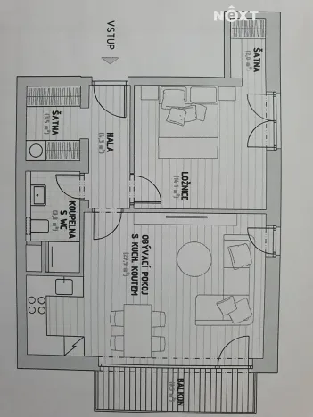 Pronájem bytu 2+kk, Praha - Kbely, Plzákova, 56 m2