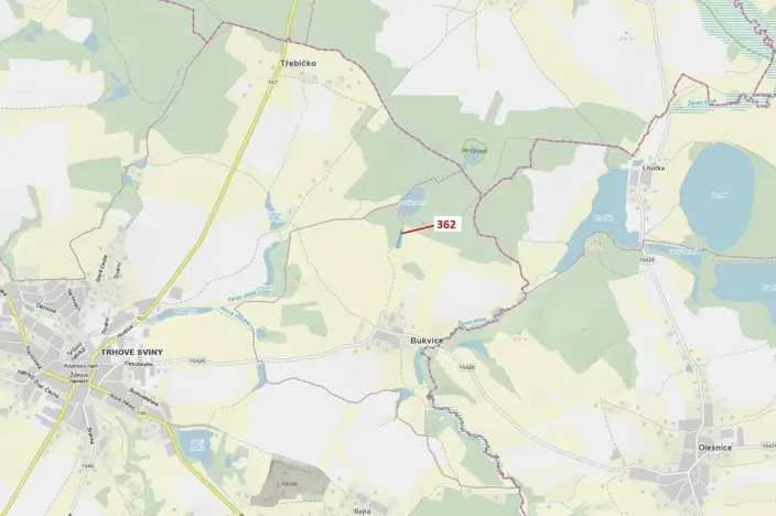 Dražba lesa, Trhové Sviny, 2498 m2