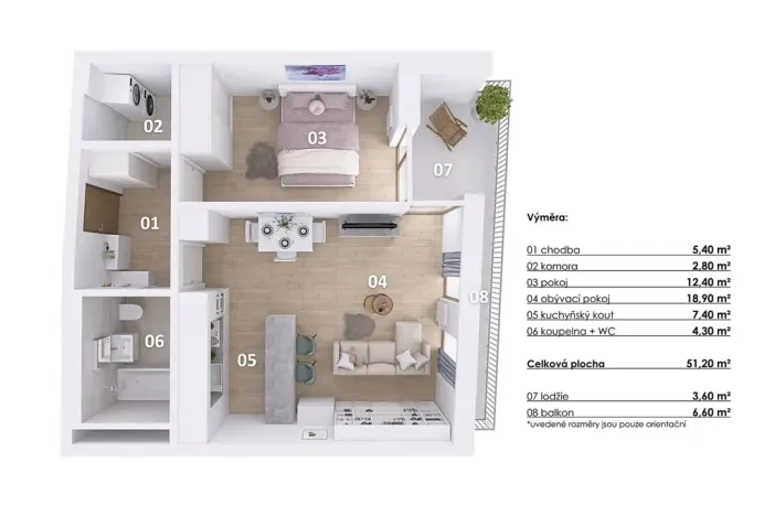 Prodej bytu 2+kk, Praha - Modřany, Vrátnická, 51 m2